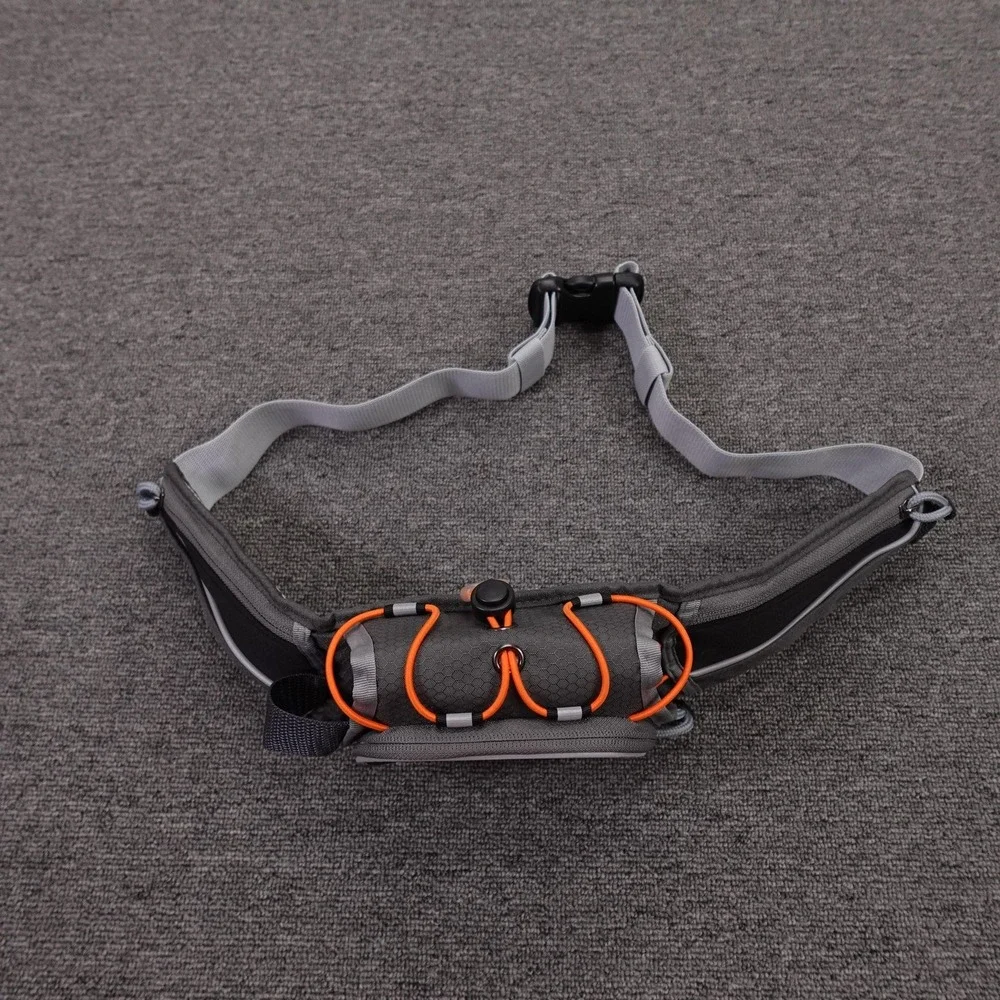 Sportline Running Belt Waist Pack One Size Gray Adjustable 3 Pockets‎ Buckle